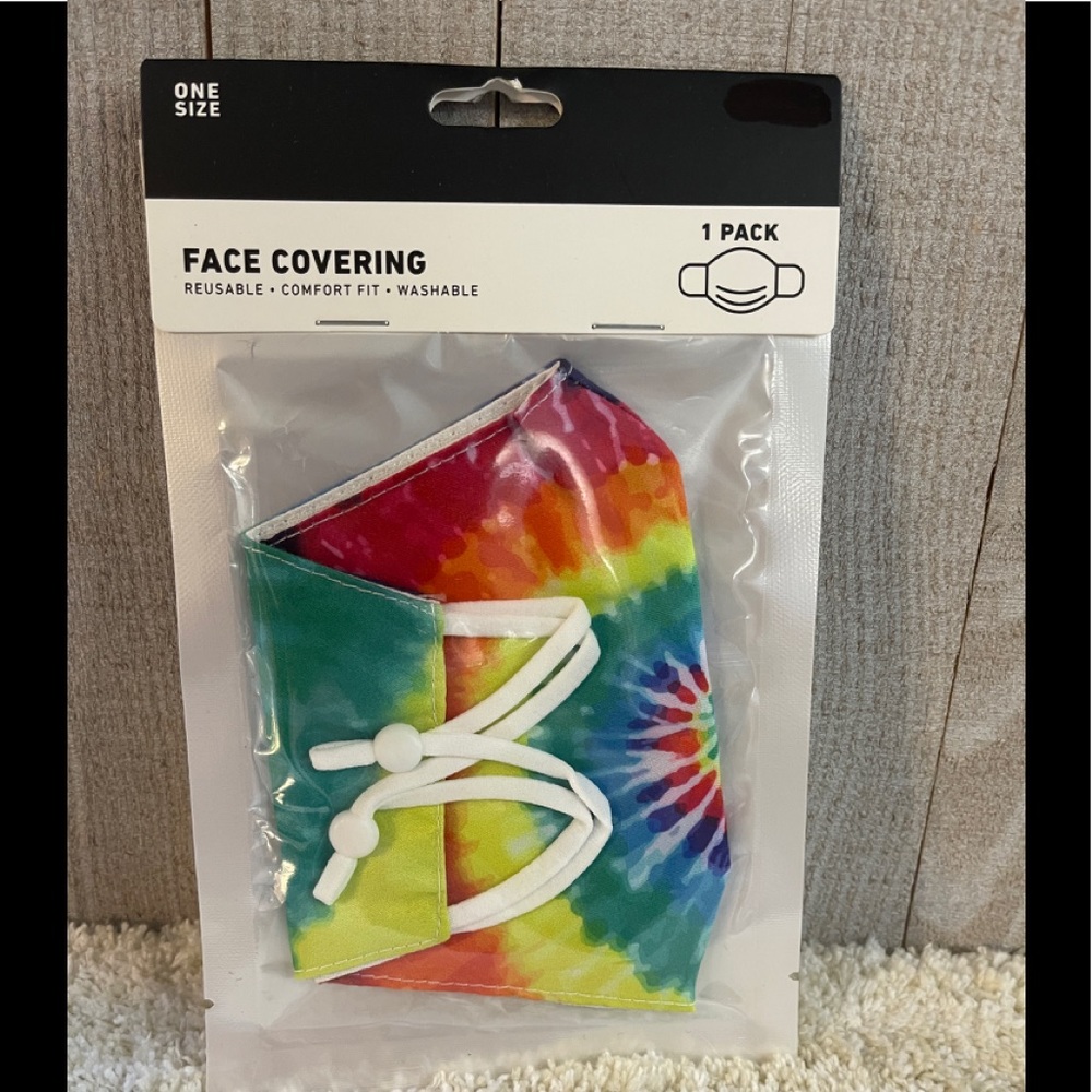 New Face Mask Tie-Died Rainbow Colors Comfort Fit